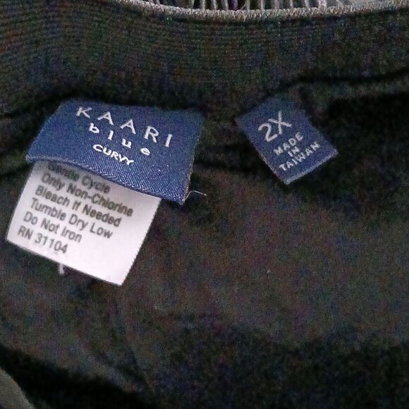 Kaari blue Curvy black crinkle elastic wide leg dress pants Sz 2X - Picture 7 of 7